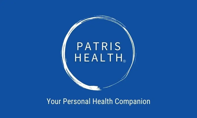 Logo officiel Patris Health sur fond bleu